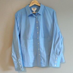Talbots 12W Stretch Button-Up Fitted Shirt.